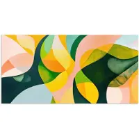PosterMonkey Poster 160x80 cm - Abstract - Geel - Roze - Groen - Posters - Kamer decoratie - Wanddecoratie woonkamer - Muurdecoratie slaapkamer