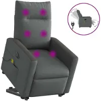 vidaXL Sta-op-massagestoel elektrisch verstelbaar stof donkergrijs