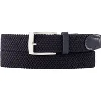 Alberto Golf Tapered Fit Riem donkerblauw, Effen