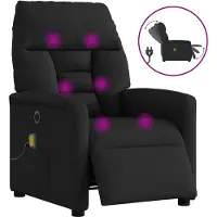 vidaXL Massagestoel elektrisch verstelbaar stof zwart