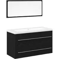 vidaXL Wastafel kabinet voor de badkamer 3 st Zwart Eiken