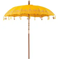 vidaXL Balinese Parasol Geel 215 x 215 x 260 cm Katoen