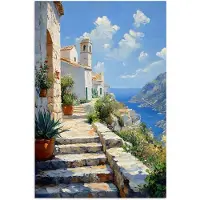 PosterMonkey Poster 20x30 cm - Trap - Huizen - Berglandschap - Zee - Posters - Kamer decoratie - Wanddecoratie woonkamer - Muurdecoratie slaapkamer