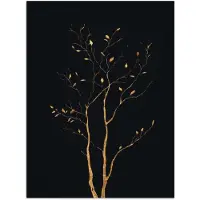 PosterMonkey Poster 90x120 cm - Takken - Blaadjes - Zwart - Posters - Kamer decoratie - Wanddecoratie woonkamer - Muurdecoratie slaapkamer
