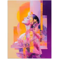 PosterMonkey Poster 120x160 cm - Abstract - Portret - Vrouw - Kleurrijk - Posters - Kamer decoratie - Wanddecoratie woonkamer - Muurdecoratie slaapkamer XXL