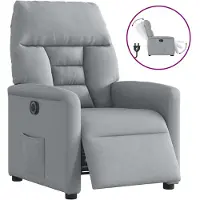 vidaXL Fauteuil elektrisch verstelbaar stof lichtgrijs