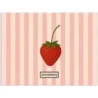 PosterMonkey Poster 160x120 cm - Aardbei - Strepen - Minimalistisch - Rood - Posters - Kamer decoratie - Wanddecoratie woonkamer - Muurdecoratie slaapkamer XXL