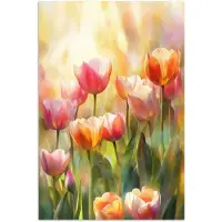 PosterMonkey Poster 120x180 cm - Tulpen - Sprookjesachtig - Kleurrijk - Posters - Kamer decoratie - Wanddecoratie woonkamer - Muurdecoratie slaapkamer XXL