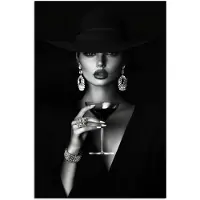 PosterMonkey Poster 20x30 cm - Vrouw - Cocktail - Chic - Posters - Kamer decoratie - Wanddecoratie woonkamer - Muurdecoratie slaapkamer