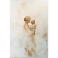 PosterMonkey Poster 20x30 cm - Kind - Moeder - Waterverfschilderij - Posters - Kamer decoratie - Wanddecoratie woonkamer - Muurdecoratie slaapkamer