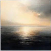 PosterMonkey Poster 75x75 cm - Zon - Horizon - Zee - Posters - Kamer decoratie - Wanddecoratie woonkamer - Muurdecoratie slaapkamer
