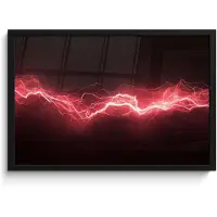 PosterMonkey Poster in lijst - Fotolijst 60x40 cm - Posters - Gaming - Rood - Elektriciteit - Energie - Lijn - Posterlijst zwart - Decoratie - Wanddecoratie woonkamer - Muurdecoratie slaapkamer