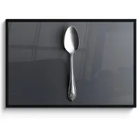 PosterMonkey Poster in lijst - Fotolijst 120x80 cm - Posters - Zilver - Metaal - Lepel - Posterlijst zwart - Decoratie - Wanddecoratie woonkamer - Muurdecoratie slaapkamer