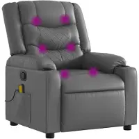 vidaXL Massagestoel van grijs kunstleer