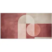 PosterMonkey Poster 40x20 cm - Figuren - Abstract - Roze - Posters - Kamer decoratie - Wanddecoratie woonkamer - Muurdecoratie slaapkamer