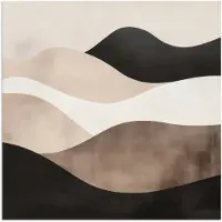 PosterMonkey Poster 75x75 cm - Abstract - Landschap - Golven - Crèmekleur - Posters - Kamer decoratie - Wanddecoratie woonkamer - Muurdecoratie slaapkamer