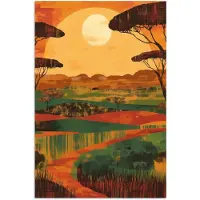PosterMonkey Poster 120x180 cm - Landschap - Afrikaans - Zon - Posters - Kamer decoratie - Wanddecoratie woonkamer - Muurdecoratie slaapkamer XXL