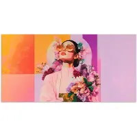PosterMonkey Poster 160x80 cm - Portret - Vrouw - Abstract - Bloemen - Posters - Kamer decoratie - Wanddecoratie woonkamer - Muurdecoratie slaapkamer
