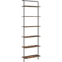 vidaXL Boekenplank 6-laags 60 x 24 x 203 cm Bewerkt hout Rook Eiken