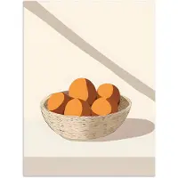 PosterMonkey Poster 90x120 cm - Mand - Fruit - Minimalistisch - Oranje - Posters - Kamer decoratie - Wanddecoratie woonkamer - Muurdecoratie slaapkamer