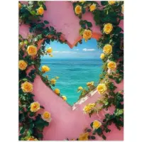 PosterMonkey Poster 30x40 cm - Hart - Zee - Muur - Posters - Kamer decoratie - Wanddecoratie woonkamer - Muurdecoratie slaapkamer