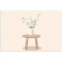 PosterMonkey Poster 120x80 cm - Vaas - Bloemen - Madeliefjes - Beige - Posters - Kamer decoratie - Wanddecoratie woonkamer - Muurdecoratie slaapkamer