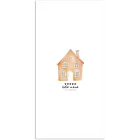 PosterMonkey Poster 40x80 cm - Oranje - Huisje - Quote - Hotel - Posters - Kamer decoratie - Wanddecoratie woonkamer - Muurdecoratie slaapkamer