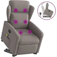 vidaXL Sta-op-massagestoel verstelbaar stof taupe