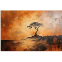 PosterMonkey Poster 120x80 cm - Boom - Landschap - Oranje - Posters - Kamer decoratie - Wanddecoratie woonkamer - Muurdecoratie slaapkamer
