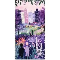 PosterMonkey Poster 75x150 cm - Park - Bomen - Bloemen - Gebouwen - Posters - Kamer decoratie - Wanddecoratie woonkamer - Muurdecoratie slaapkamer