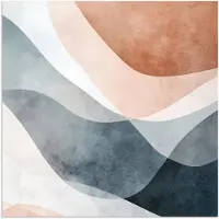 PosterMonkey Poster 75x75 cm - Abstract - Golven - Blauw - Posters - Kamer decoratie - Wanddecoratie woonkamer - Muurdecoratie slaapkamer