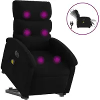 vidaXL Sta-op-massagestoel elektrisch verstelbaar stof zwart