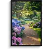 PosterMonkey Poster in lijst - Fotolijst 60x90 cm - Posters - Hortensia- Park - Pad - Posterlijst zwart - Decoratie - Wanddecoratie woonkamer - Muurdecoratie slaapkamer