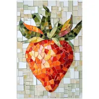 PosterMonkey Poster 20x30 cm - Aardbei - Rood - Mozaïek - Fruit - Posters - Kamer decoratie - Wanddecoratie woonkamer - Muurdecoratie slaapkamer