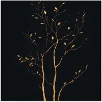 PosterMonkey Poster 30x30 cm - Takken - Blaadjes - Zwart - Posters - Kamer decoratie - Wanddecoratie woonkamer - Muurdecoratie slaapkamer
