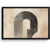 PosterMonkey Poster in lijst - Fotolijst 60x40 cm - Posters - Boog - Strepen - Minimalistisch - Zwart - Posterlijst zwart - Decoratie - Wanddecoratie woonkamer - Muurdecoratie slaapkamer