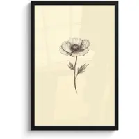PosterMonkey Poster in lijst - Fotolijst 40x60 cm - Posters - Klaproos - Illustratie - Zwart - Posterlijst zwart - Decoratie - Wanddecoratie woonkamer - Muurdecoratie slaapkamer