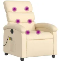 vidaXL Massagestoel verstelbaar stof crèmekleurig
