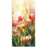 PosterMonkey Poster 80x160 cm - Tulpen - Sprookjesachtig - Kleurrijk - Posters - Kamer decoratie - Wanddecoratie woonkamer - Muurdecoratie slaapkamer