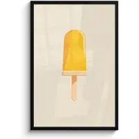 PosterMonkey Poster in lijst - Fotolijst 60x90 cm - Posters - Oranje - Stokje - Waterijsje - Posterlijst zwart - Decoratie - Wanddecoratie woonkamer - Muurdecoratie slaapkamer