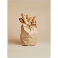 PosterMonkey Poster 90x120 cm - Baguette - Brood - Stokbrood - Beige - Posters - Wanddecoratie keuken - Muurdecoratie woonkamer - Decoratieve accessoires - Kamer muur decoratie