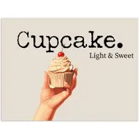 PosterMonkey Poster 120x90 cm - Cupcake - Zoet - Kers - Posters - Kamer decoratie - Wanddecoratie woonkamer - Muurdecoratie slaapkamer