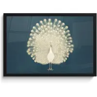 PosterMonkey Poster in lijst - Fotolijst 60x40 cm - Posters - Vogel - Blauw - Vintage - Posterlijst zwart - Decoratie - Wanddecoratie woonkamer - Muurdecoratie slaapkamer