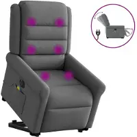 vidaXL Sta-op-massagestoel elektrisch verstelbaar stof donkergrijs