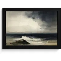 PosterMonkey Poster in lijst - Fotolijst 30x20 cm - Posters - Zee - Rotsen - Storm - Posterlijst zwart - Decoratie - Wanddecoratie woonkamer - Muurdecoratie slaapkamer