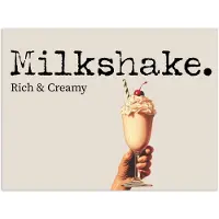 PosterMonkey Poster 80x60 cm - Milkshake - Kers - Rietje - Posters - Kamer decoratie - Wanddecoratie woonkamer - Muurdecoratie slaapkamer