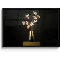 PosterMonkey Poster in lijst - Fotolijst 90x60 cm - Posters - Sierlijk - Boeket - Goud - Vaas - Posterlijst zwart - Decoratie - Wanddecoratie woonkamer - Muurdecoratie slaapkamer