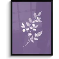 PosterMonkey Poster in lijst - Fotolijst 60x80 cm - Posters - Tak - Sierlijk - Bladeren - Minimalistisch - Posterlijst zwart - Decoratie - Wanddecoratie woonkamer - Muurdecoratie slaapkamer