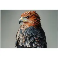 PosterMonkey Poster 180x120 cm - Vogel - Realistisch - Veren - Bruin - Posters - Kamer decoratie - Wanddecoratie woonkamer - Muurdecoratie slaapkamer XXL