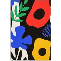 PosterMonkey Poster 20x30 cm - Bloemen - Bladeren - Abstract - Zwart - Posters - Kamer decoratie - Wanddecoratie woonkamer - Muurdecoratie slaapkamer